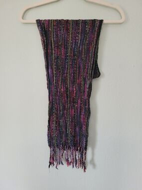 Multicolor Striped Fringe Scarf - Women Accessories